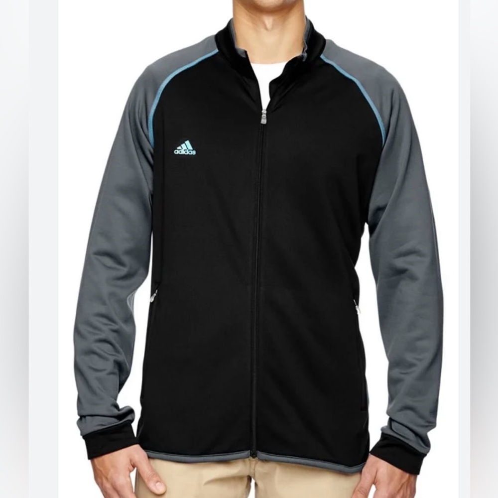 Adidas Full Zip A200 Climawarm Jacket Black Gray Men’s Medium NWT